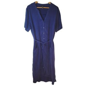 Long Tall Sally Navy Blue Button-Down Dress